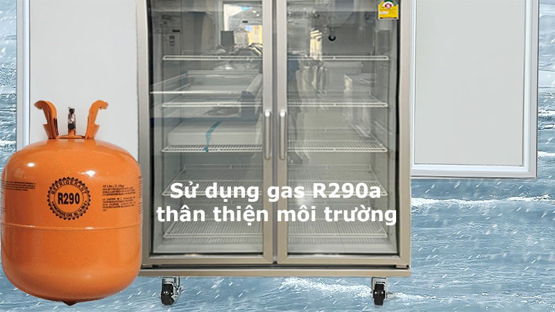 Gas sử dụng của Tủ mát cửa kính Inverter Sanden YEM-1105i