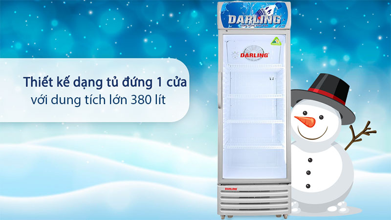 Dung tích của Tủ mát đứng 1 cánh Darling DL-3600A 