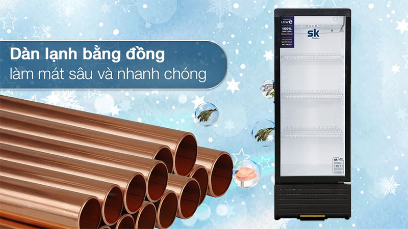 Chất liệu dàn lạnh của Tủ mát đứng Sumikura SKSC-250JS