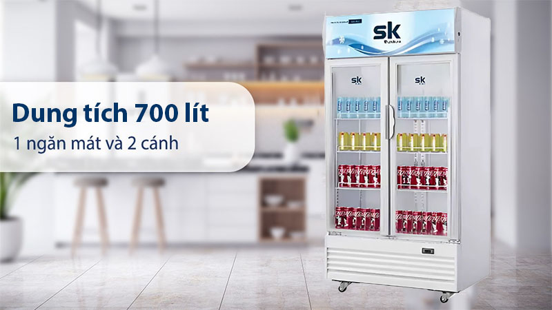 Dung tích của Tủ mát đứng Sumikura SKSC-802WG2/HW