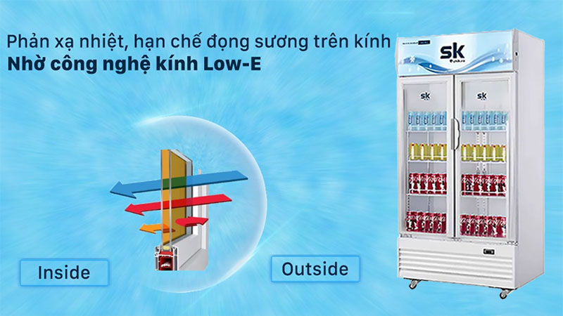 Công nghệ kính Low-E của Tủ mát đứng Sumikura SKSC-802WG2/HW