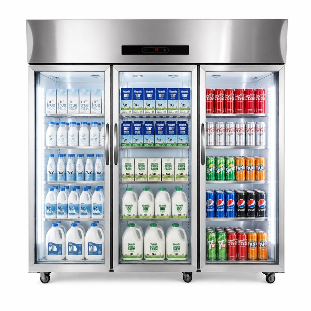 Tủ mát trưng bày 3 cánh kính 1160 lít Oucboll LC-1160 - Hàng chính hãng