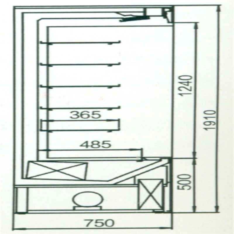 Kích thước của tủ mát trưng bày Carrier CLCP1219 