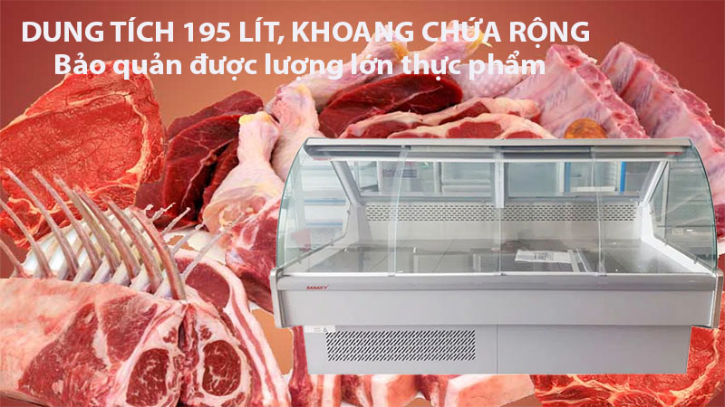 Tủ mát trưng bày thịt nguội Sanaky VH-2000T - Hàng chính hãng