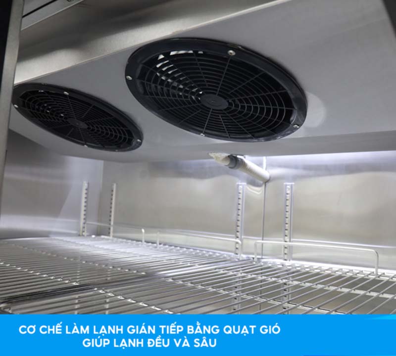 Làm lạnh bằng quạt gió, nhiệt độ lạnh ổn định từ 1 - 8°C