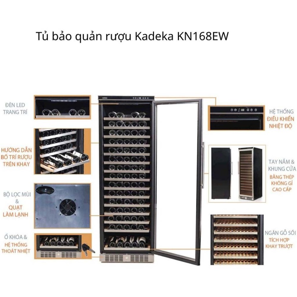 Tủ rượu Kadeka KN168EW - Hàng chính hãng