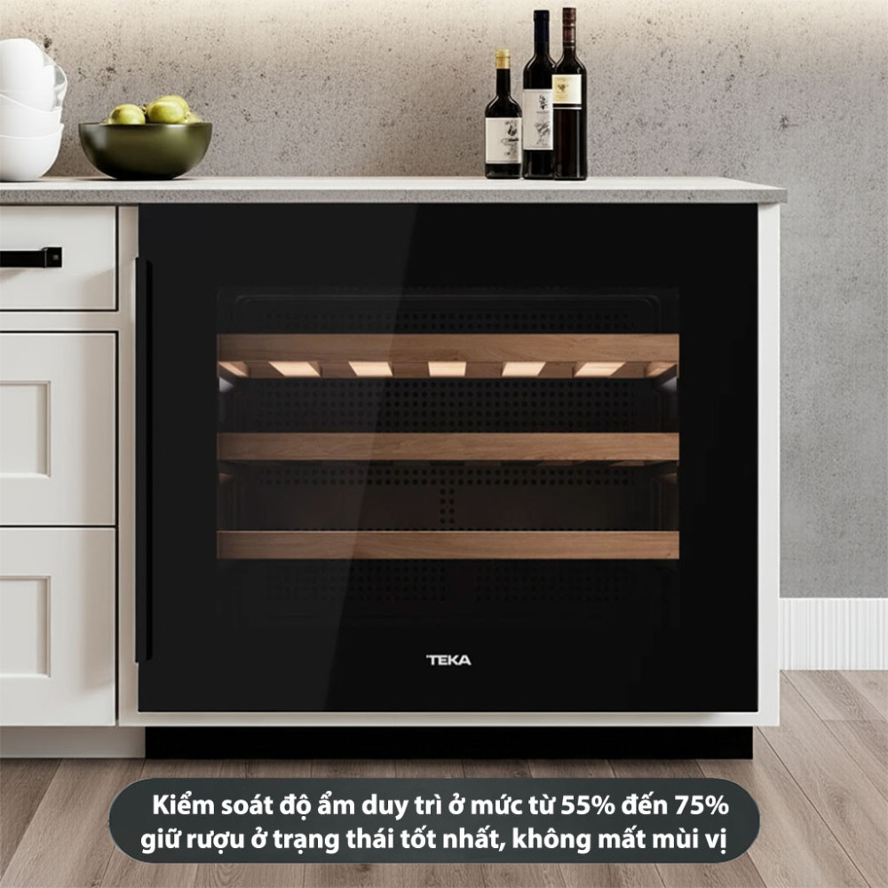 Tủ rượu lắp âm Teka RVI-10024-GBK hệ thồn kiểm soát nhiệt hiệu quả