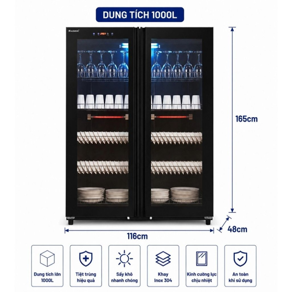 Tủ sấy bát đĩa Ranox RN-1000 - Hàng chính hãng