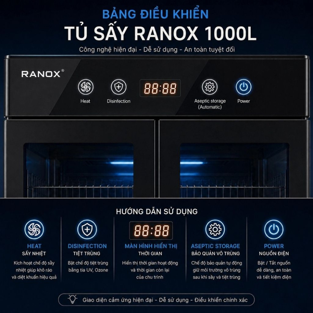 Tủ sấy bát đĩa Ranox RN-1000 - Hàng chính hãng