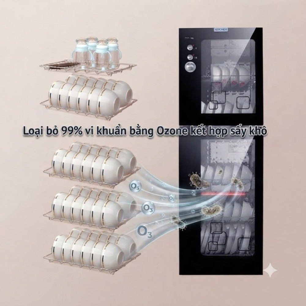 Tủ sấy chén đĩa Ranox ZTP-198 - Hàng chính hãng
