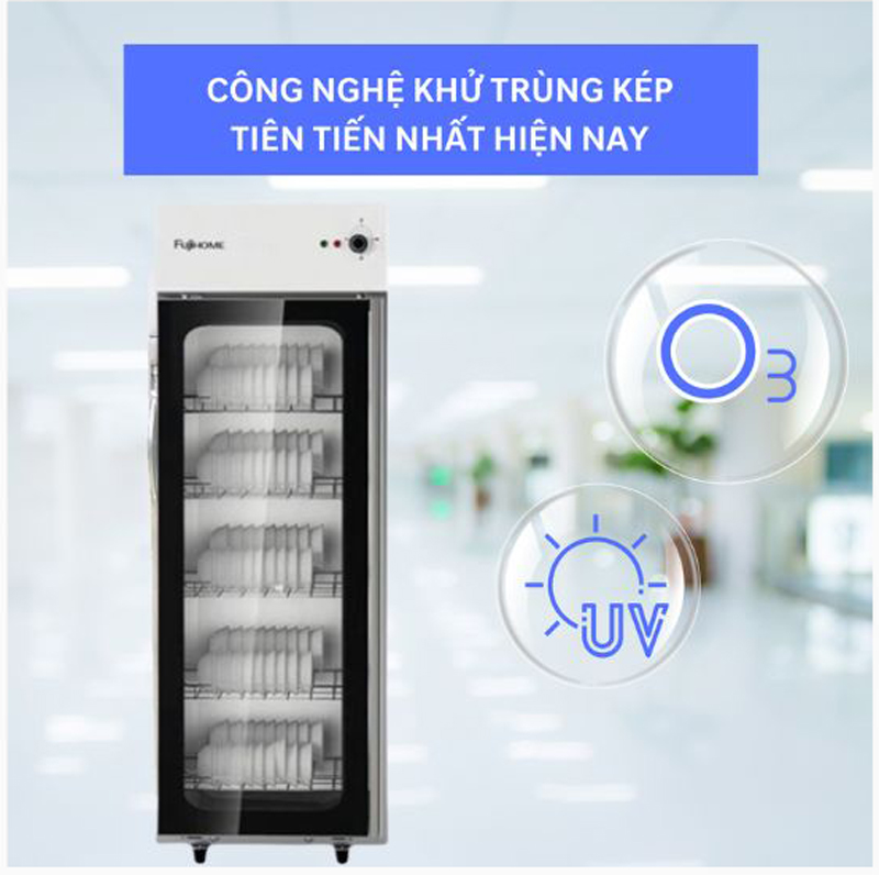 Phương pháp khử trùng khử trùng kép UV+ Ozone, tiêu diệt đến 99,99% vi khuẩn và virus