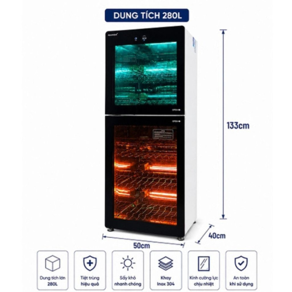 Tủ sấy tiệt trùng bát đĩa Ranox RN280 - Hàng chính hãng