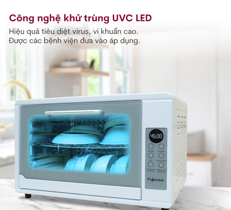 Công nghệ khử khuẩn kép UV + Ozone, diệt khuẩn lên đến 99,99%.