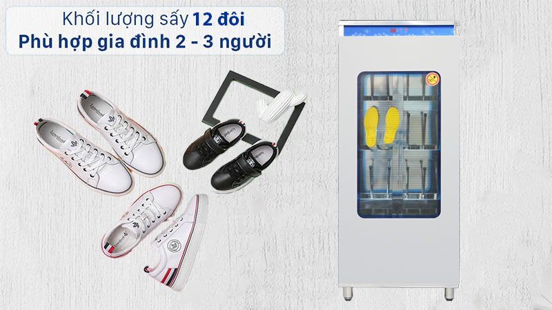 Khối lượng sấy của Tủ tiệt trùng và sấy khô giày ủng Happys HPS-112SH08