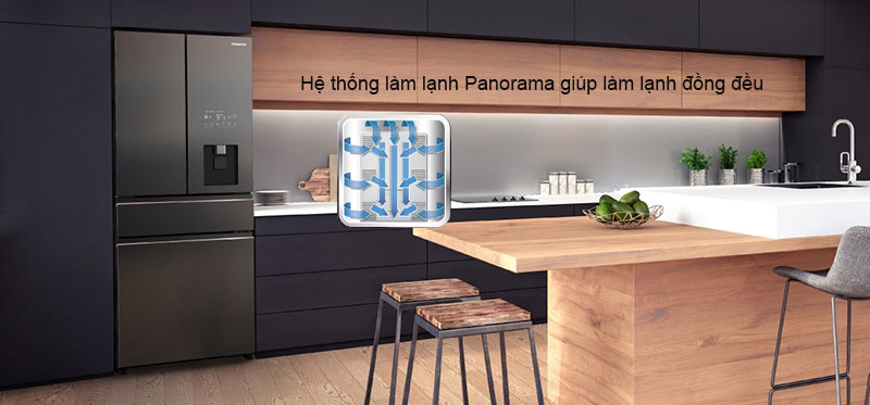 Công nghệ làm lạnh vòng cung Panorama giúp thực phẩm được làm lạnh nhanh