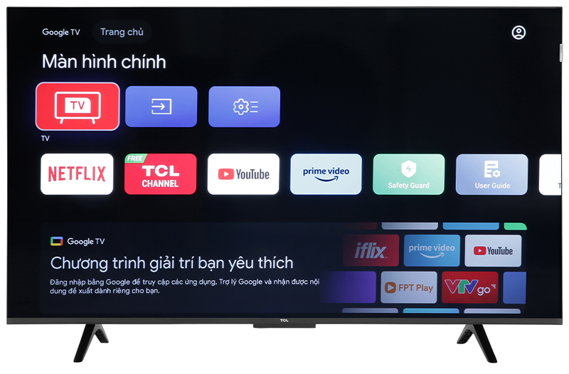 Hệ điều hành Google TV với giao diện thân thiện người dùng