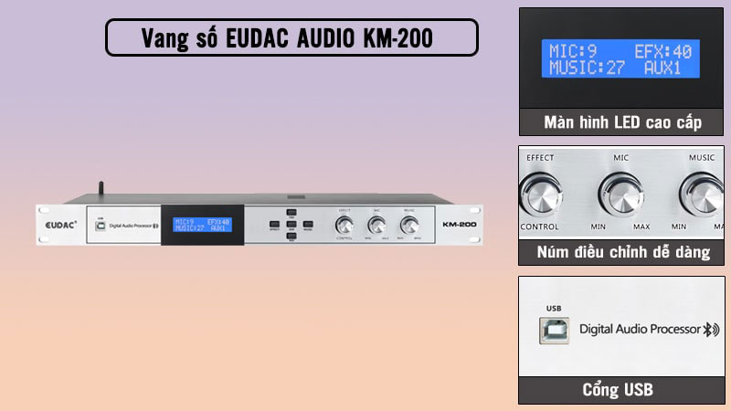 Vang số Karaoke Eudac Audio KM-200 - Hàng chính hãng
