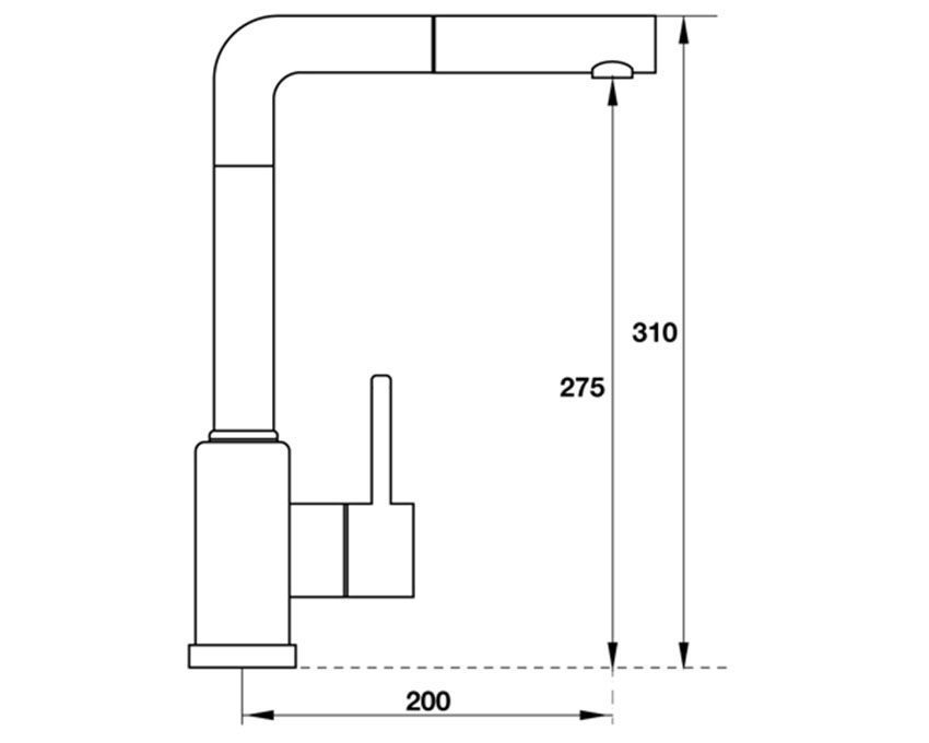 Kích thước của Vòi rửa chén Hafele HF-GM401 (ZD) 569.15.401