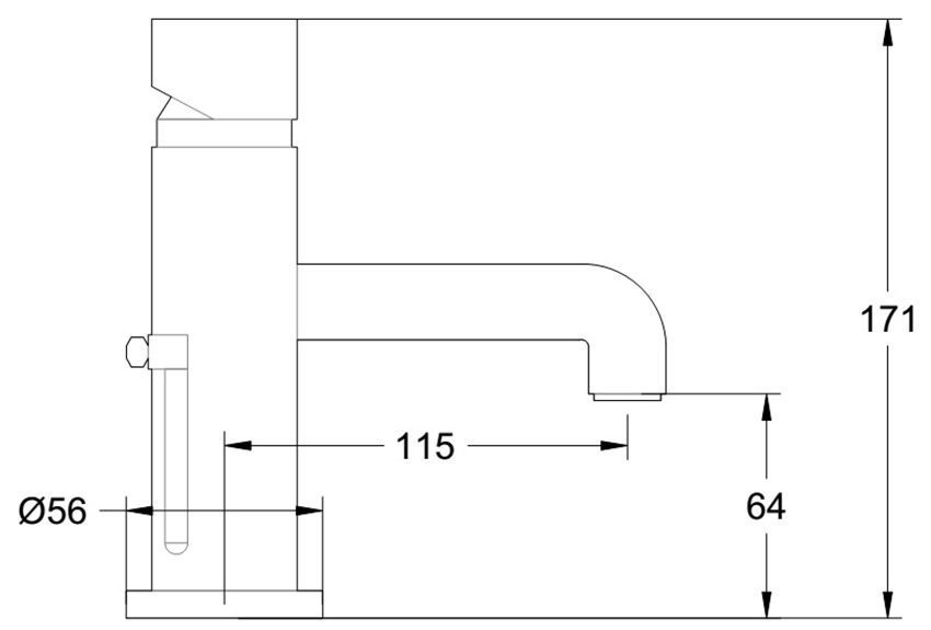 Bản vẽ kĩ thuật của vòi rửa mặt nóng lạnh American Standard WF-2701
