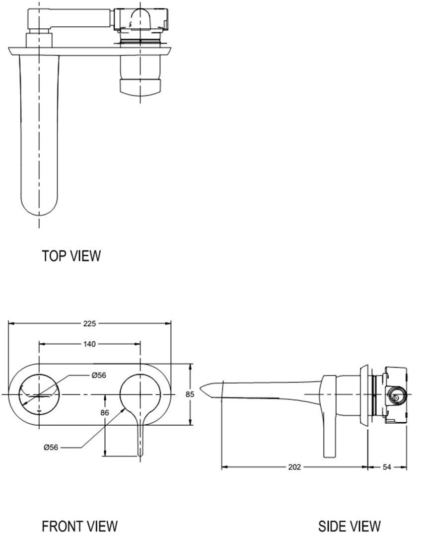 Bản vẽ kĩ thuật của vòi rửa mặt nóng lạnh American Standard WF-6804