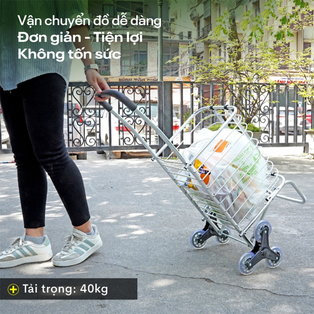 Xe kéo đi chợ gấp gọn, leo cầu thang Fujihome SC-260NEW2 - Hàng chính hãng