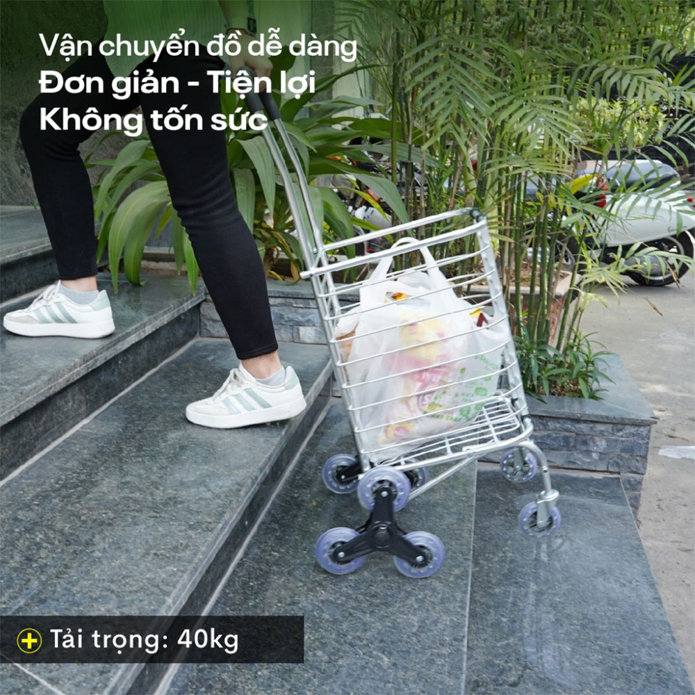 Xe kéo đi chợ gấp gọn, leo cầu thang Fujihome SC-260NEW4 - Hàng chính hãng