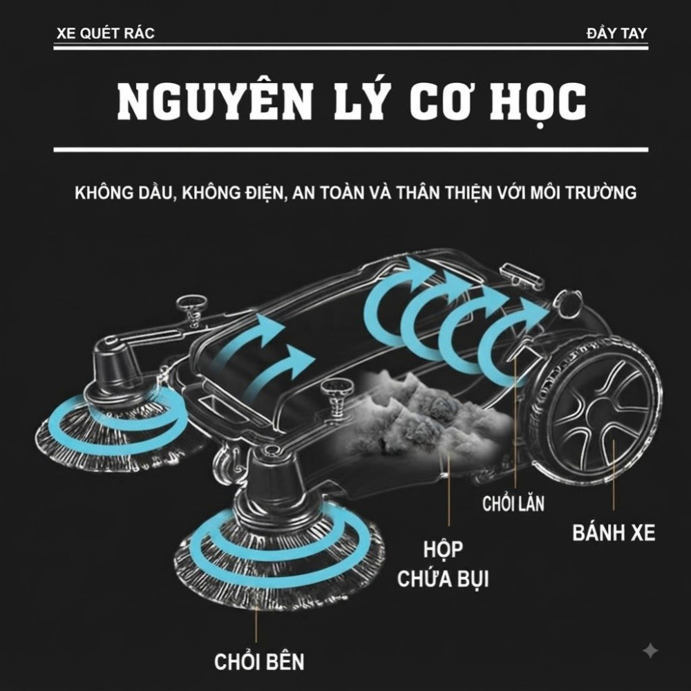 Xe quét rác đẩy tay Kumisai KMSS2 - Hàng chính hãng