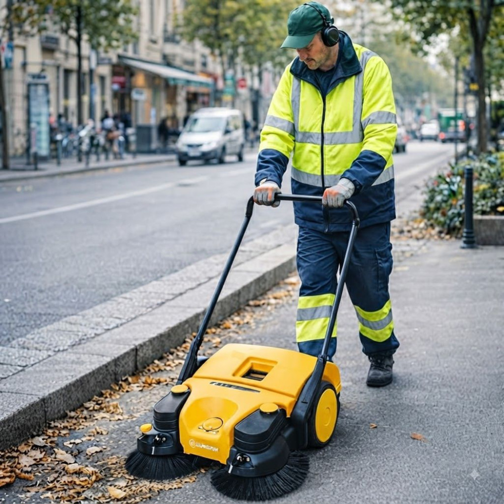 Xe quét rác đẩy tay dùng bình ắc quy Kumisai KMS 780E - Hàng chính hãng