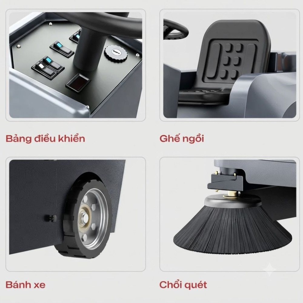 Xe quét rác ngồi lái Kumisai KMS S5 - Hàng chính hãng
