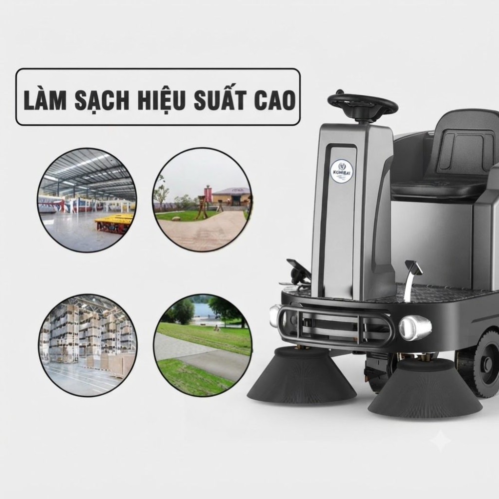 Xe quét rác ngồi lái Kumisai KMS S6 - Hàng chính hãng