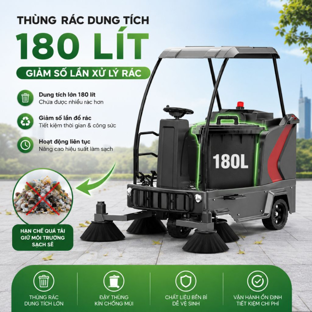 Xe quét rác ngồi lái Kumisai KMS S8 - Hàng chính hãng