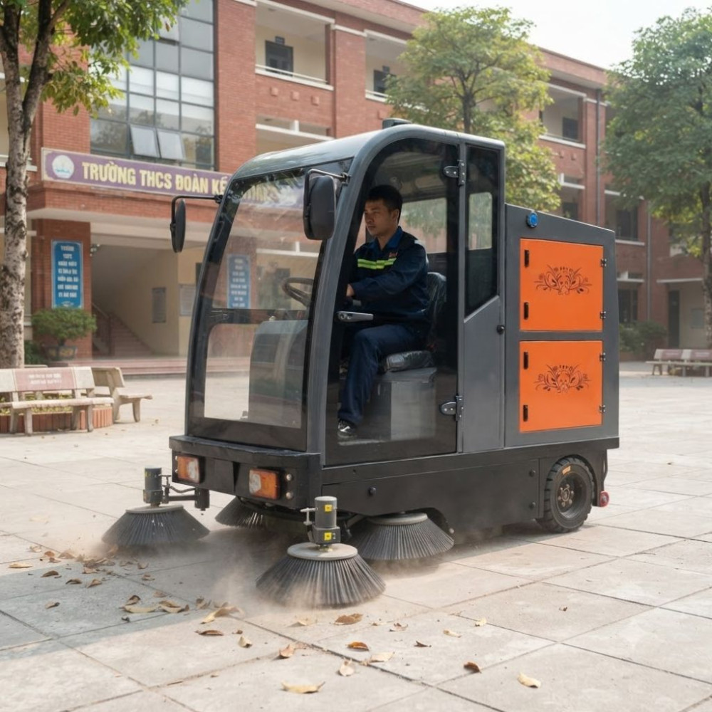 Xe quét rác công nghiệp ngồi lái Kumisai KMS-S13 - Hàng chính hãng