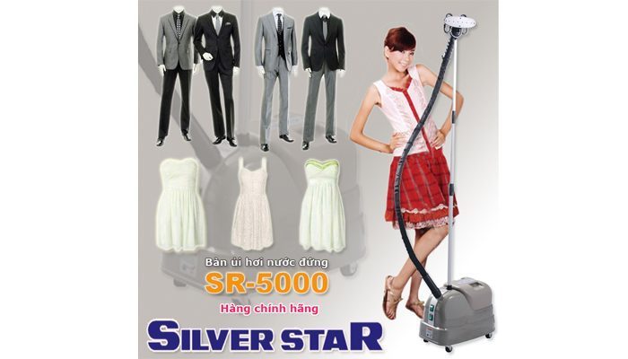 bàn ủi hơi nước đứng công nghiệp Silver Star SR-5000-1350W thương hiệu Hàn Quốc