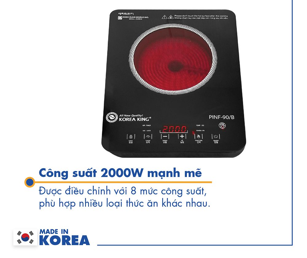 Bếp hồng ngoại đơn Korea King PINF-90/B - Hàng chính hãng