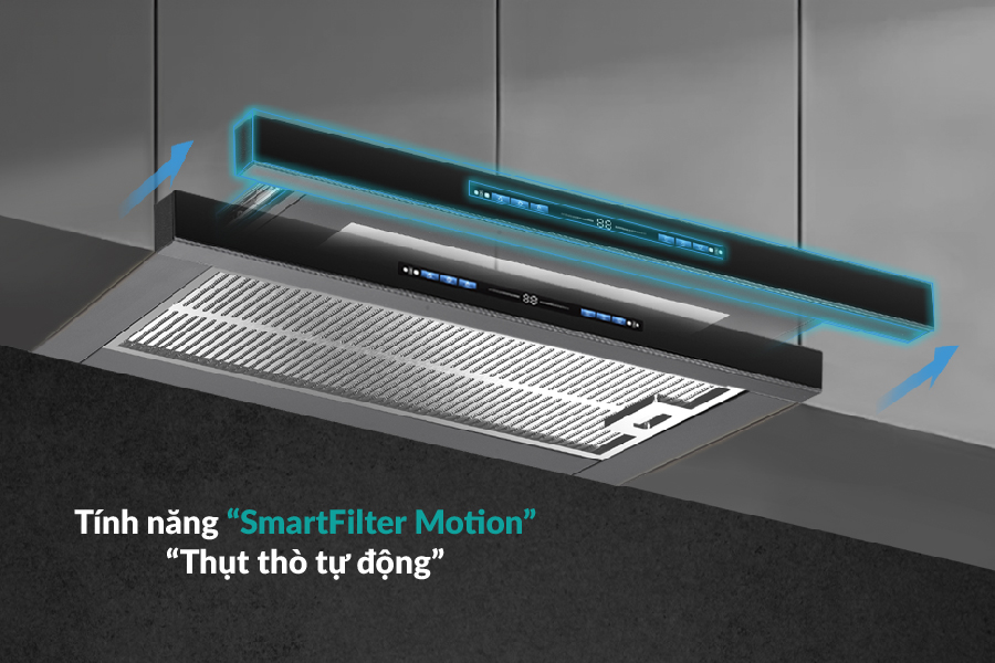 Hút mùi âm tủ , tự động mở cửa GrandX GX H70F75SB - Hàng chính hãng