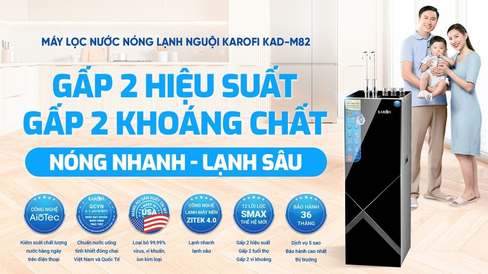 Máy lọc nước có chức năng làm lạnh Karofi KAD-M82 - Hàng chính hãng