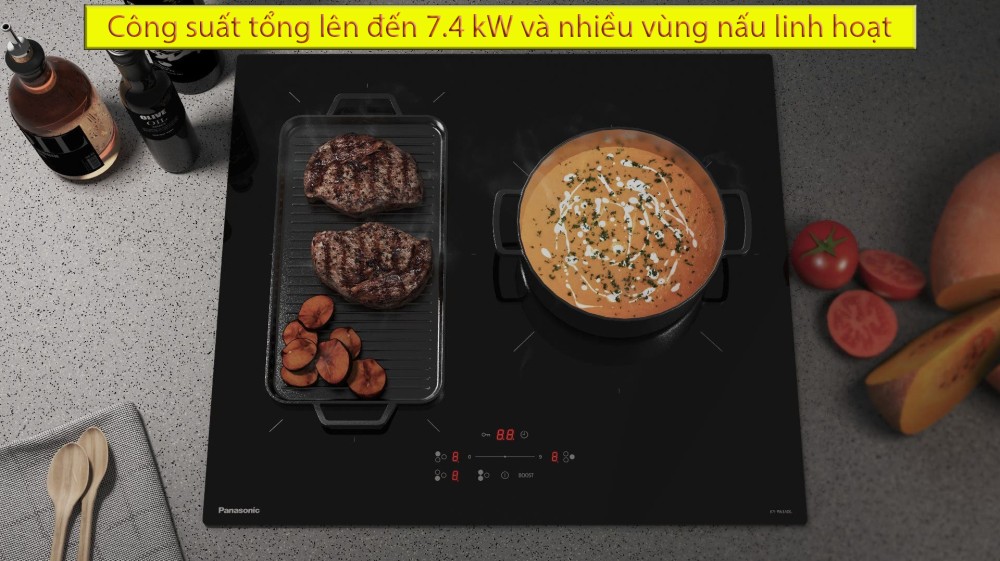 Bếp từ 3 vùng nấu Panasonic KY-R63ABLYUE - Hàng chính hãng
