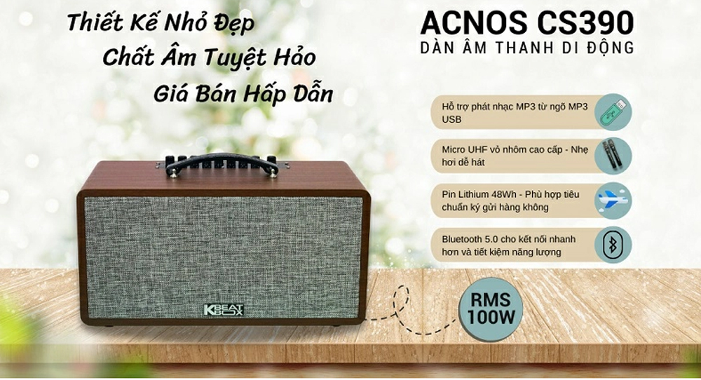 Loa Karaoke di động Acnos CS390 - Hàng chính hãng