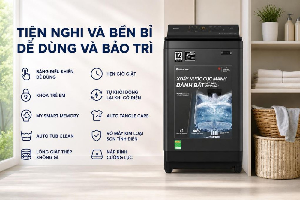 Máy giặt Panasonic Inverter 10.5 kg NA-FJ105X1BV   - Hàng chính hãng
