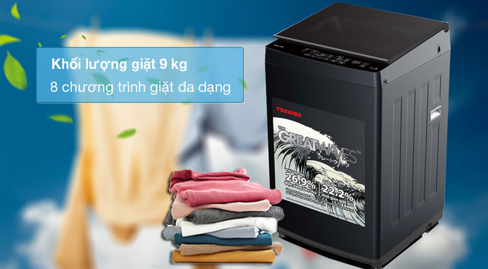 Máy giặt Toshiba 9 kg AW-M1000FV(MK) - Hàng chính hãng