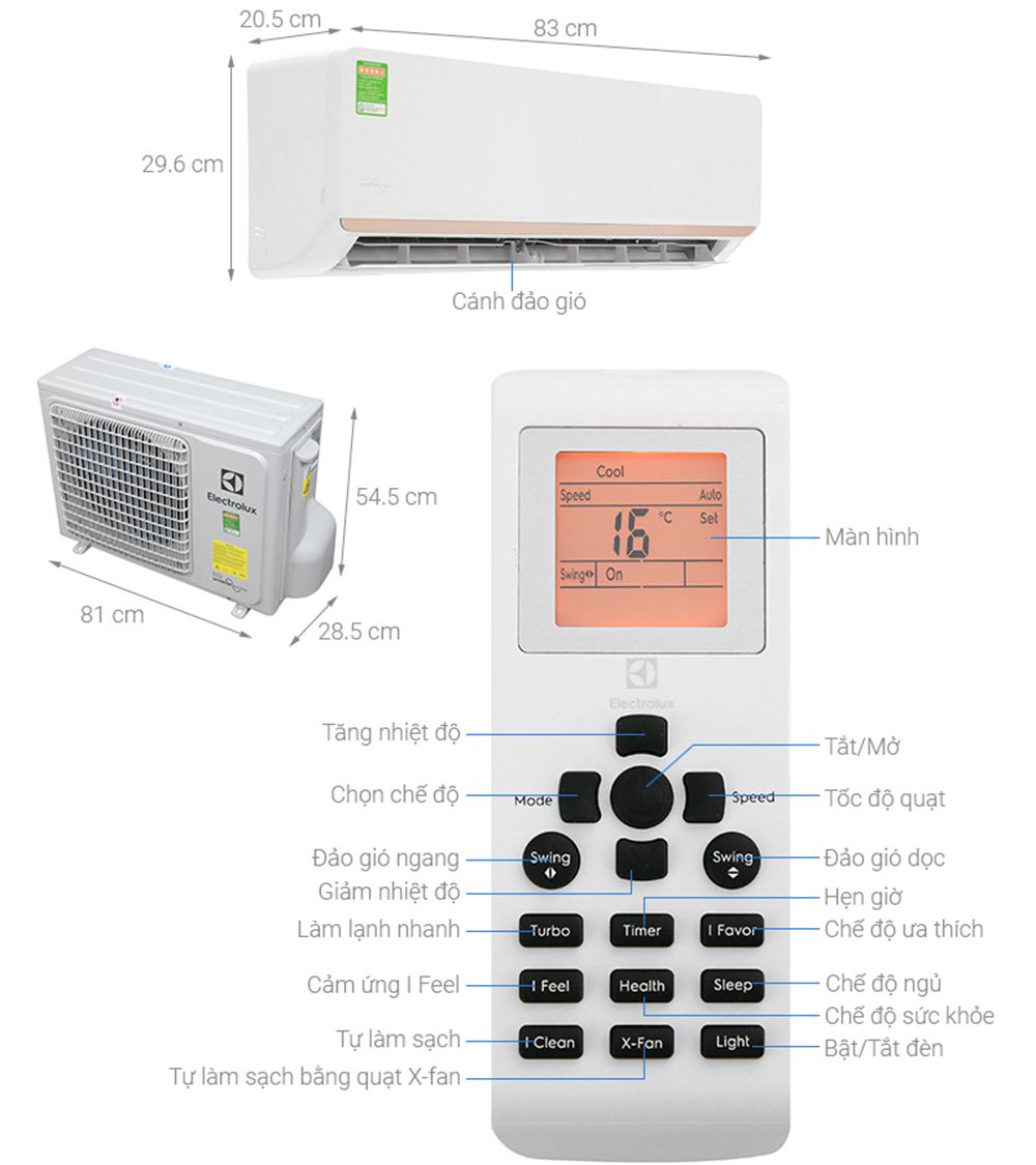 Máy lạnh Electrolux Inverter 1.5 HP ESV12CRR-C2 - Hàng chính hãng