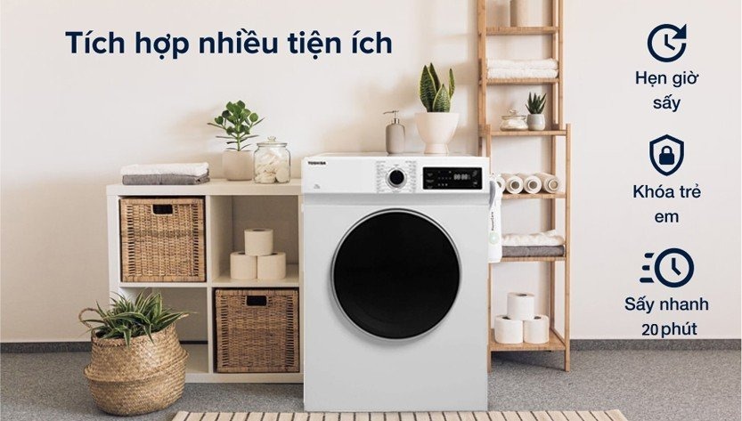Máy sấy thông hơi Toshiba 7 kg TD-H80SEV(WK)