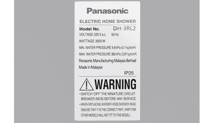 Máy tắm nước nóng trực tiếp Panasonic DH-3RL2VH