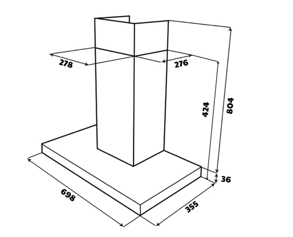 Hút mùi áp tường chữ T GrandX GX H90T78SB - Hàng chính hãng