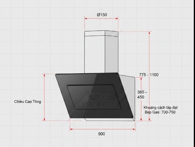Hút mùi vát tự động mở cửa GrandX GX H90T88M - Hàng chính hãng