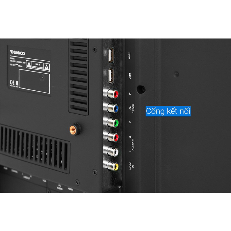 Tivi LED Sanco voice H40V300 hỗ trợ đa dạng các cổng kết nối