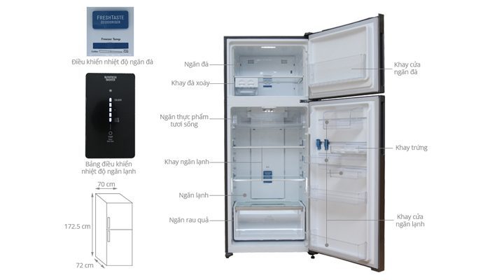 cấu tạo tủ lạnh Inverter Electrolux ETB5702BA