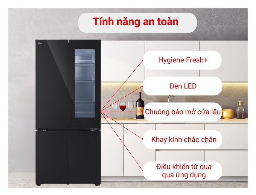 Tủ lạnh LG Inverter 617 lít Multi Door InstaView LFB61BLGAI - Hàng chính hãng