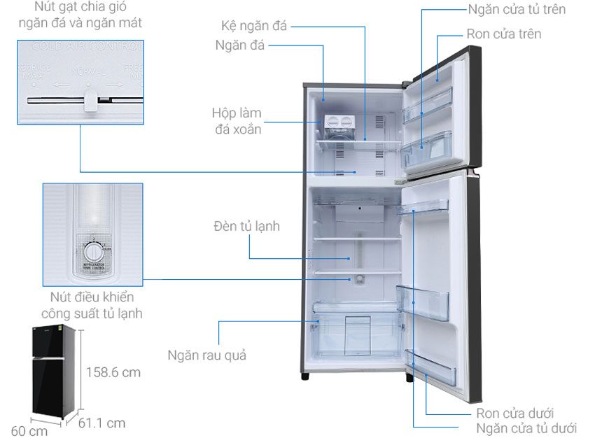 Tủ lạnh Panasonic NR-BL308PKVN  