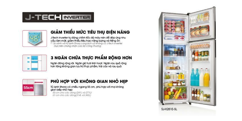 Tủ Lạnh Inverter Sharp SJ-X251E-SL
